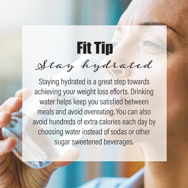 fit tip with a woman drinking water from a glass