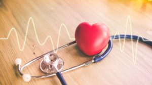 a medical equipment, life line, and heart